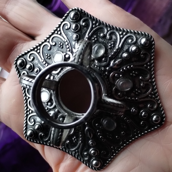 Evil Pawn Jewelry Amethyst Quartz Stainless steel Vera stand for crystals Boho - Picture 12 of 17